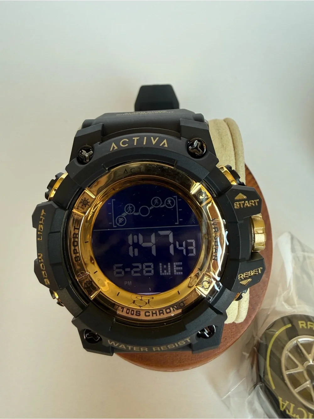 NWT Activa by Invicta Summit X Black Gold Digital Watch + Case